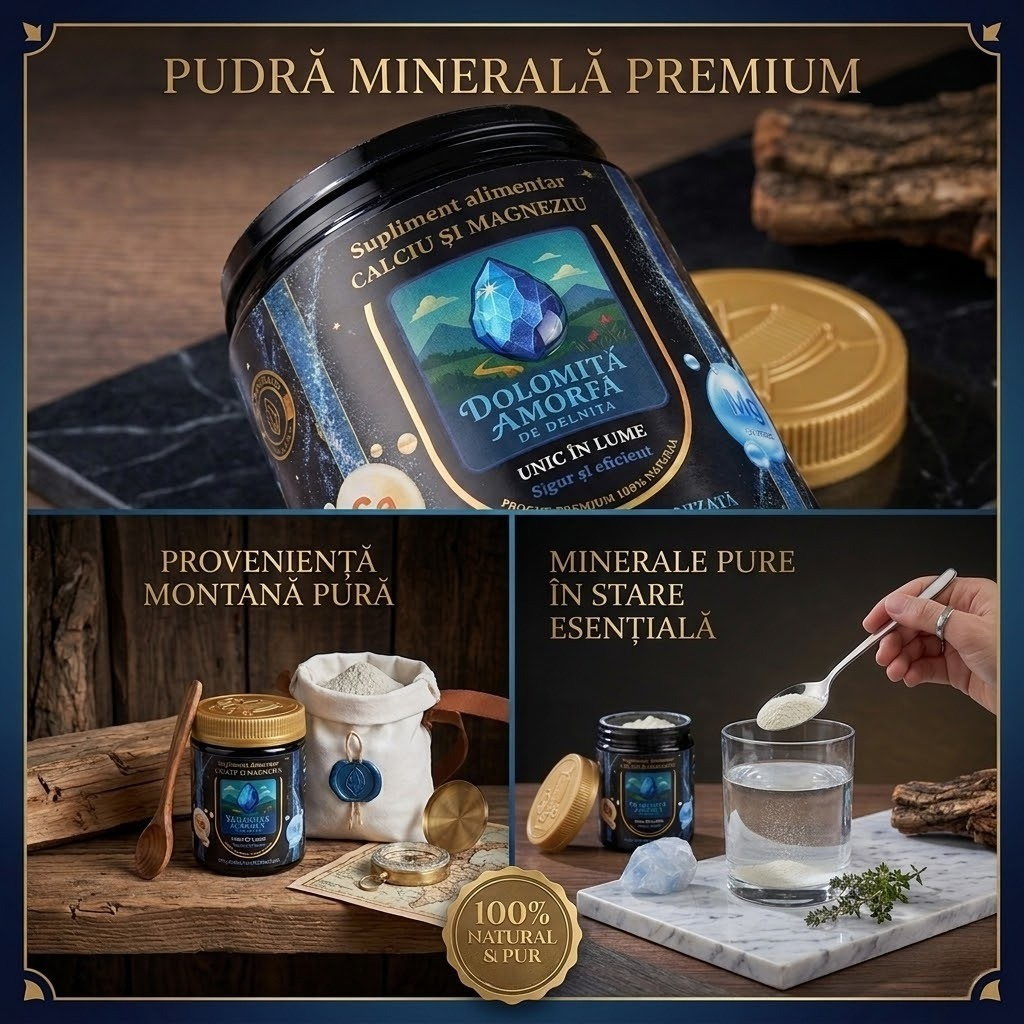 Dolomită Amorfă de Delnița Premium 200g – Pudră Micronizată Naturală cu Calciu și Magneziu, Absorbție Superioară